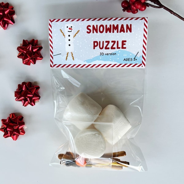 Personalized Snowman Puzzle • Stocking Stuffers for Kids • DIY Snowman Kit • Winter Gag Gifts • White Elephant Gift Exchange • Box Filler