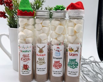 Gepersonaliseerde warme chocolademelk bedankjes • Warme kerstchocolade bedankjes • Aangepaste warme chocolademelk bedankjes • Kousen voor kindercadeaus