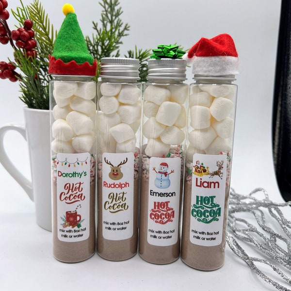 Personalized Christmas Hot Chocolate Favors • Christmas Hot Chocolate Favors • Custom Hot Cocoa Favors • Stocking Stuffers for Kids Gifts