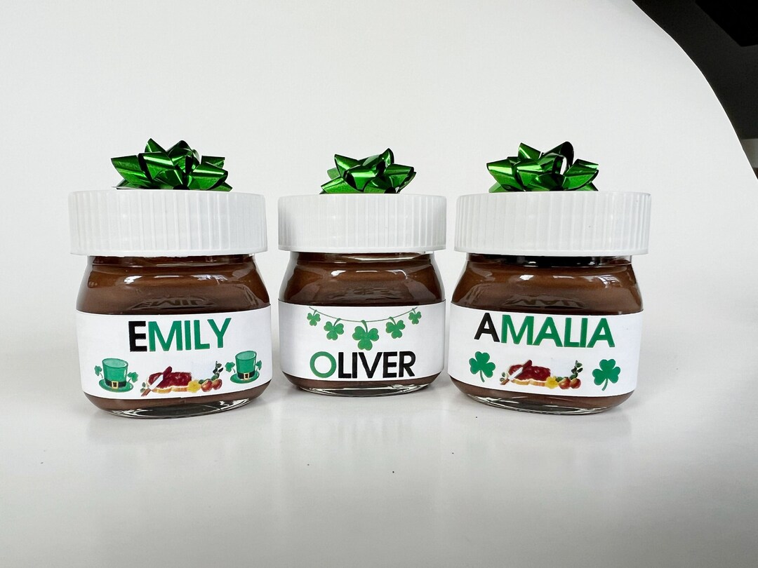 Custom Saint Patrick Gifts • Saint Patrick Favors • Mini Nutella Favors ...