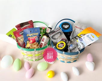 Cesto regalo di Pasqua • Cesto di Pasqua pre-riempito per papà • Regalo di Pasqua per ragazzi adolescenti • Regalo di Pasqua per ragazzi universitari • Regalo di Pasqua per lui