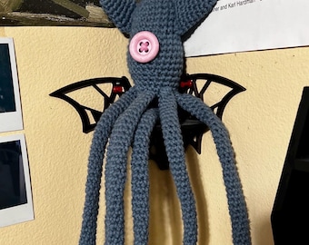 Handmade Crochet Button-Eyed Squid