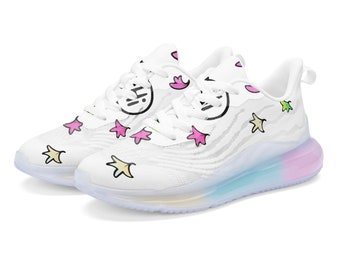 Bookish Inspired Converse High Top Shoes |  Heartstopper Converse |  ConverseWomen's Rainbow Atmospheric Cushion Running Shoes