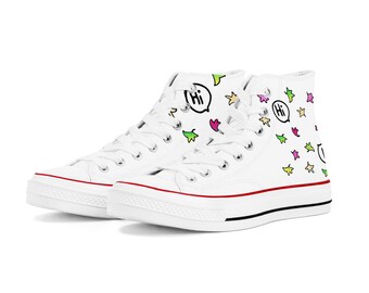 Heartstopper Leaves Converse style, Nick And Charlie Embroidered Shoes, LGBT Movie Inspired Gift, LGBT Gifts,