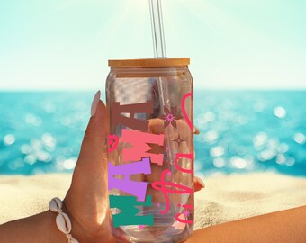 Mamacita Sipper Glass: Fiesta Drinkware with Lid & Straw