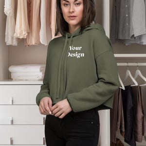 Custom Crop Top Hoodie/Custom Crop Sweatshirt/Personalized Crop Sweatshirt/Personalized College Letters Hoodie/Gift for Her