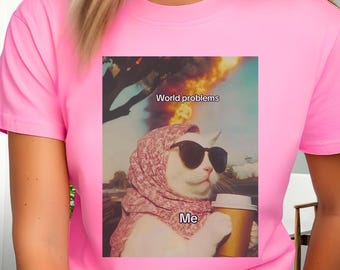 Fröhliche Katze Shirt: Humorvolles Meme T-Shirt, Geschenk für Katzenliebhaber