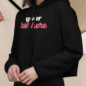 Personalized Crop Top/Custom Crop Sweatshirt/Personalized Cropped Hoodies/Team Cropped Sweatshirt/Personalized College Letters Hoodie/Gift