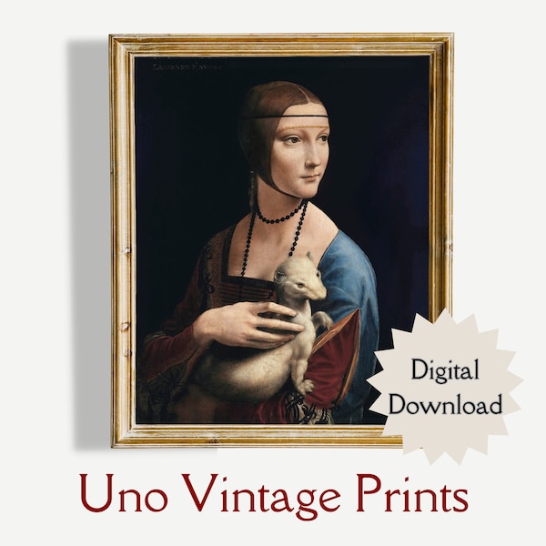 Leonardo Da Vinci "Lady with an Ermine"ONLY>0.12pence!Printable Art,High-Res-Digital Download,Wall Décor Home,Fine Art Print,Instant prints