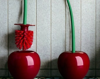 Porte-brosse de toilette rouge créatif en forme de cerise