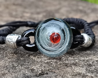 Bracelet homme galaxie en verre, artisanat en or argenté fumé, bracelet énergie univers spatial, cadeau pour les amateurs d'astronomie, cadeau pour lui, cadeau pour homme