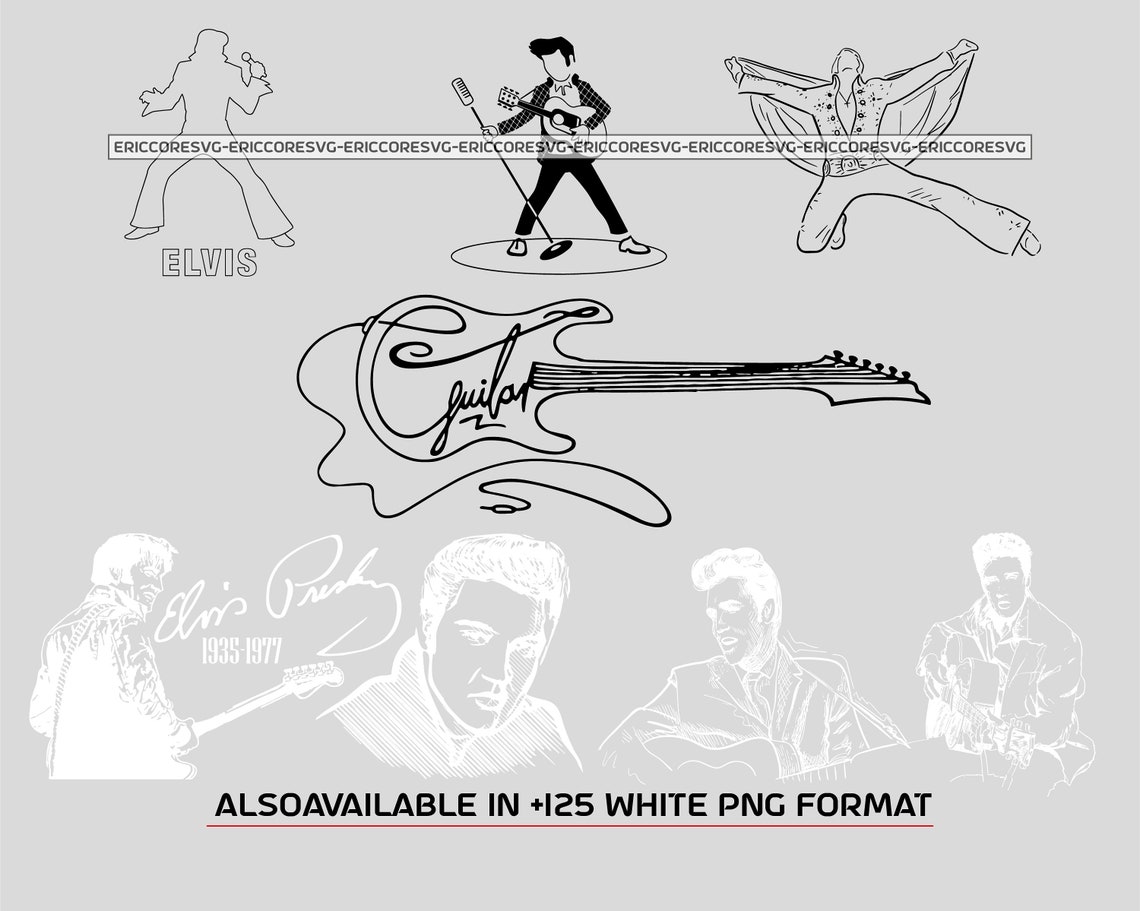 Elvis Presley Bundle SVG File for Cricut, the King of Rock N Roll SVG