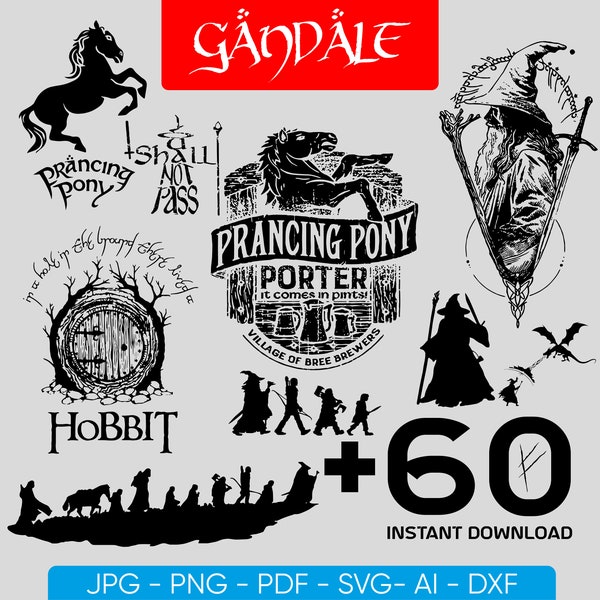 Herr der Ringe SVG, Gandalf svg, Hobbit SVG, Herr der Ringe geschnitten Datei, Zauberer Gandalf, Instant Download