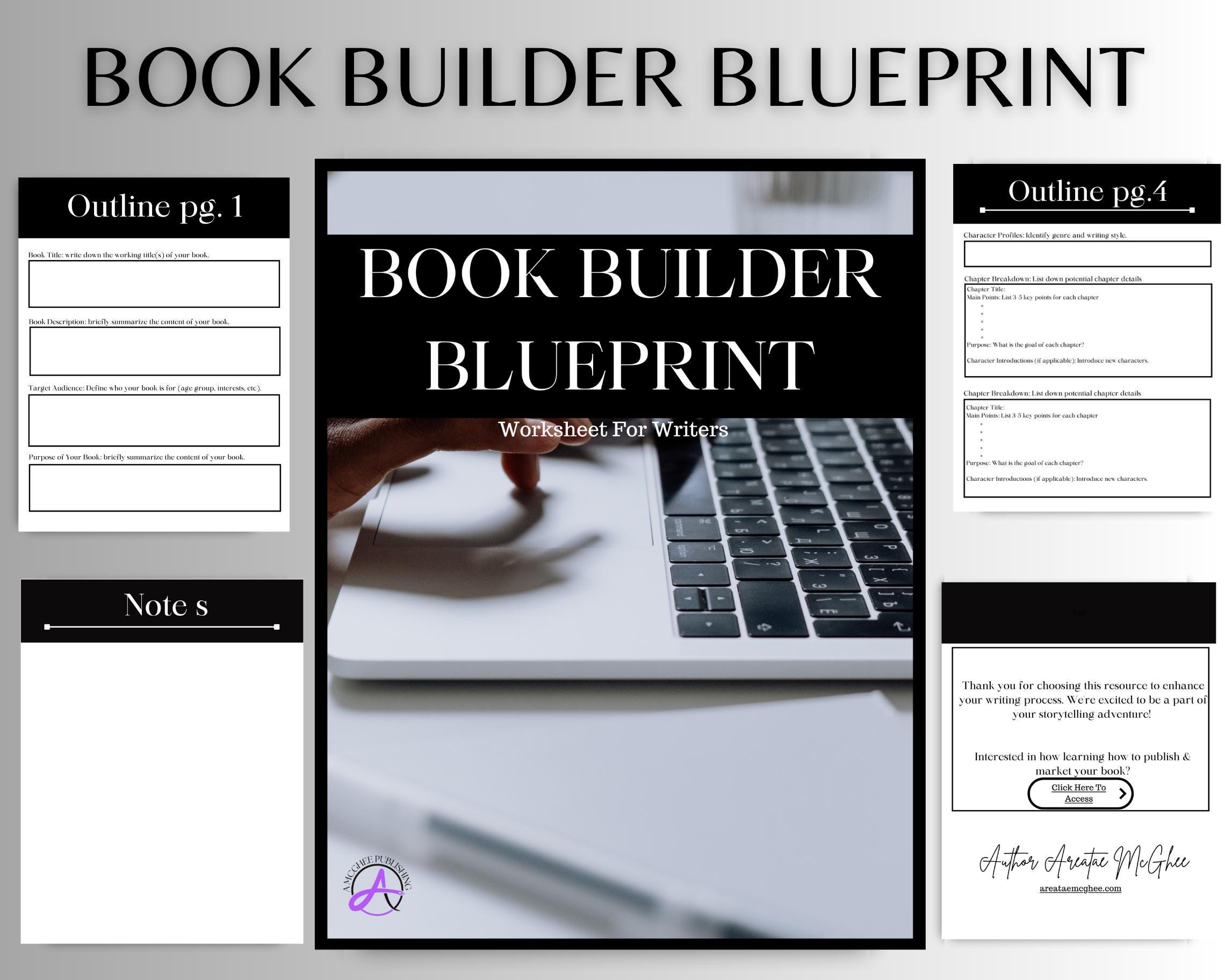 Book Builder Blueprint Story Planning| Book| Framework Fillable PDF ...