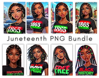 Juneteenth PNG Bundle: Afrocentric Graphics for T-Shirts (Digital Download, Commercial Use OKAY