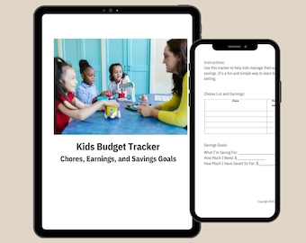 Kids Savings Goal Tracker: Printable Budget Chart (Digital Download)
