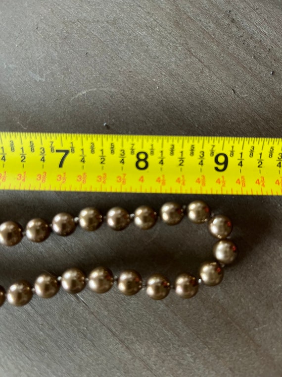 Vintage Carol Lee Faux Bronze Pearl Necklace with… - image 4