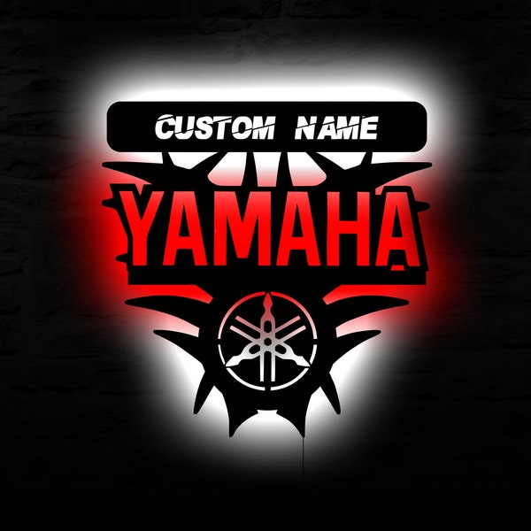 Yamaha  Personalized  Lighted Wall Decor Sign,Yamaha Wall Art,Motorcycles Led Sign,Lighted Garage Sign,Yamaha Sign,Christmas Gift