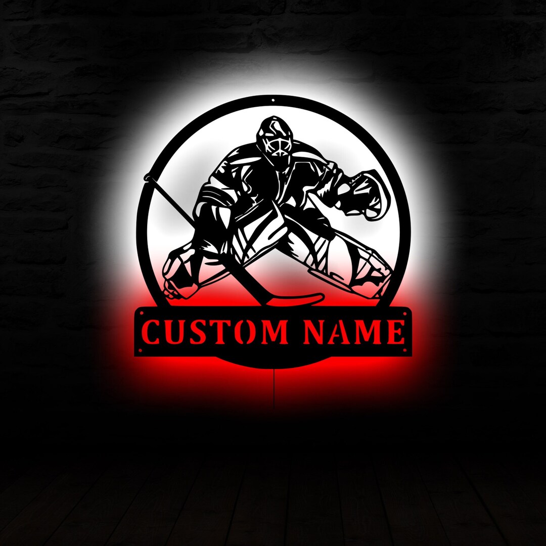 Hockey Player Sign With LED Lights, Custom Air Hockey Name Sign,hockey ...