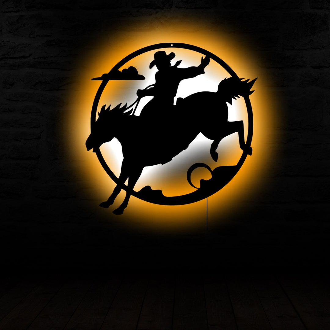 Wild West Metal Wall Décor,cowboy Wall Decor Light,metal Decoration