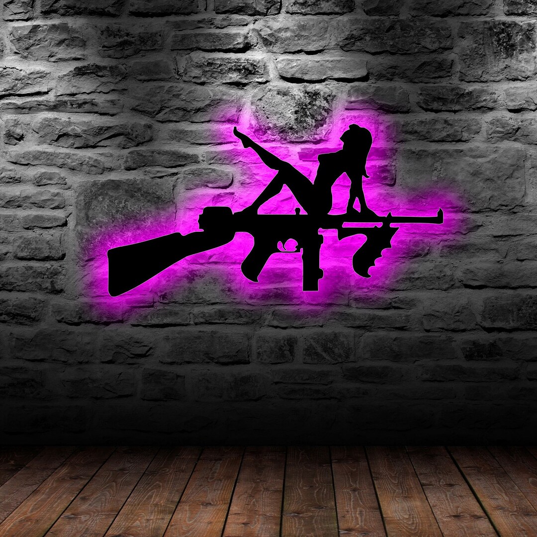 Woman With Gun Wall Decor, Woman Wall Decor, Woman Model, Gun Etsy