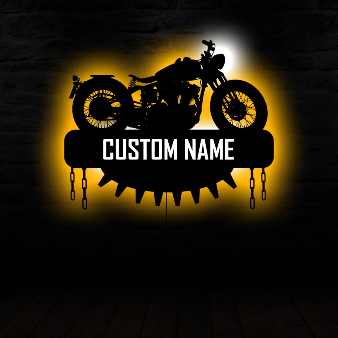 Harley Davidson Metal Motorcycle Wall Decor Wall Decor Led Etsy
