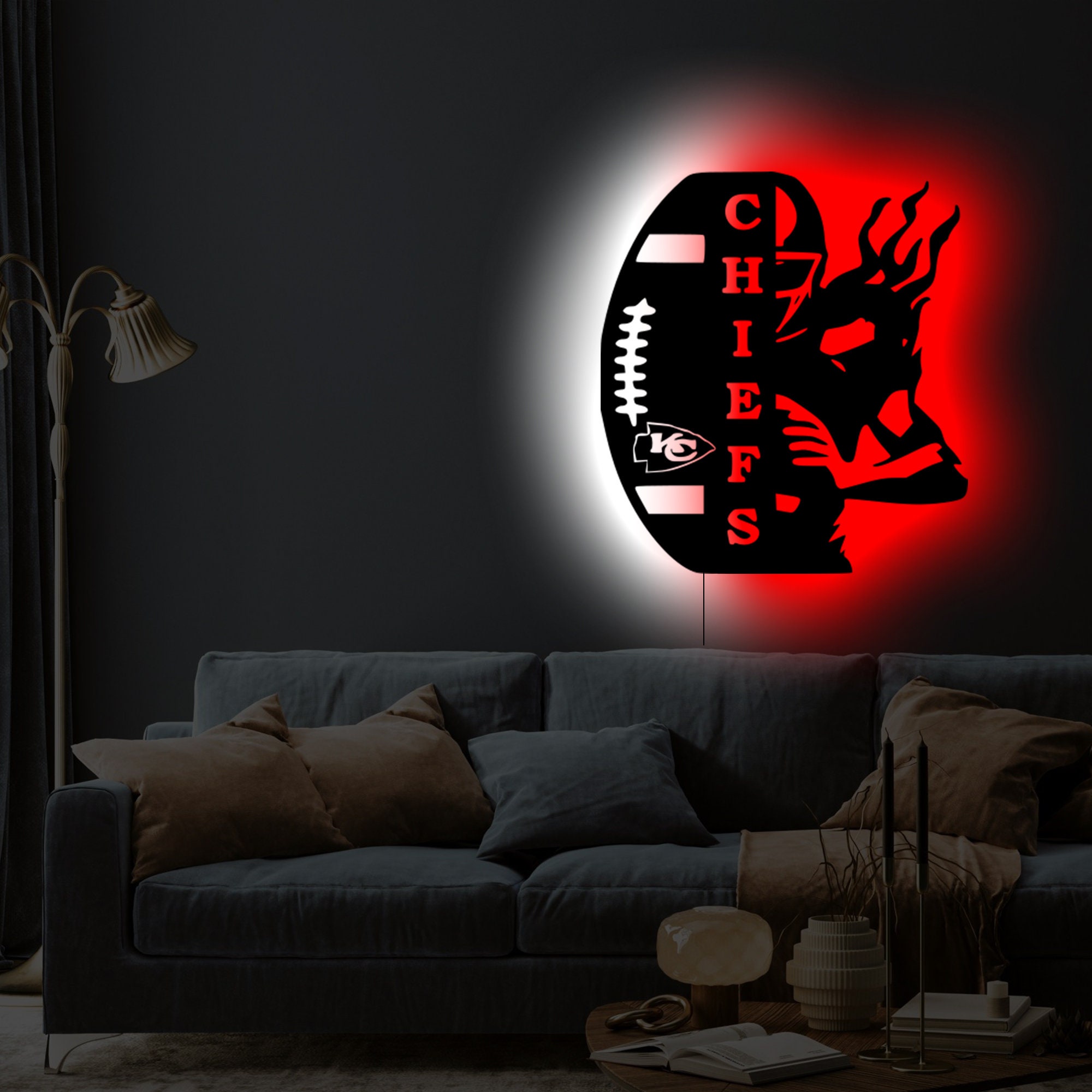 Kansas City Led Sign, Chiefs, Metal Sign, Led Metal Wall Art, Wall