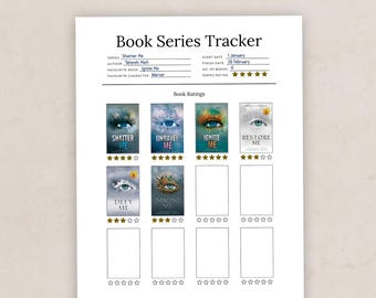 Printable Book Series Tracker, Reading Journal Page, Series Reading Log, Book Rating Tracker, Reading Planner Insert PDF