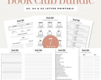 Book Club Printable Bundle: Discussion Prompts & Reading Challenge (PDF)