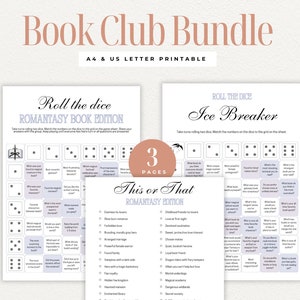 Romantasy Book Club Spiele Paket, Rollen die Würfel, Eisbrecher, und dies oder das, lustige Aktivitäten für Fantasy und Romantik Buchliebhaber