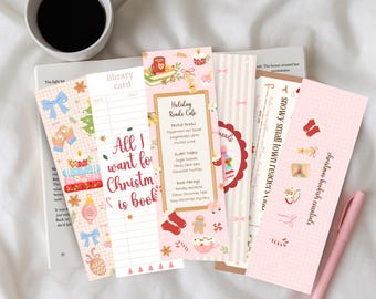 Cozy Christmas Bookmark Set, Holiday Reading Essentials, Cute Winter Bookmarks for Book Lovers & Stocking Stuffers