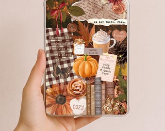 Cozy Fall Kindle Insert, Autumn Pumpkin Spice Aesthetic, Coffee & Books, Book Lover Decor, Cozy Reading Aesthetic, Cottagecore Kindle Case