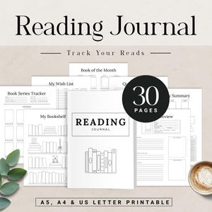 印刷可能な読書日記、ブックトラッカー、レビューと読書チャレンジ、オーディオブックトラッカー、月間サマリー、ブックシリーズレビュー