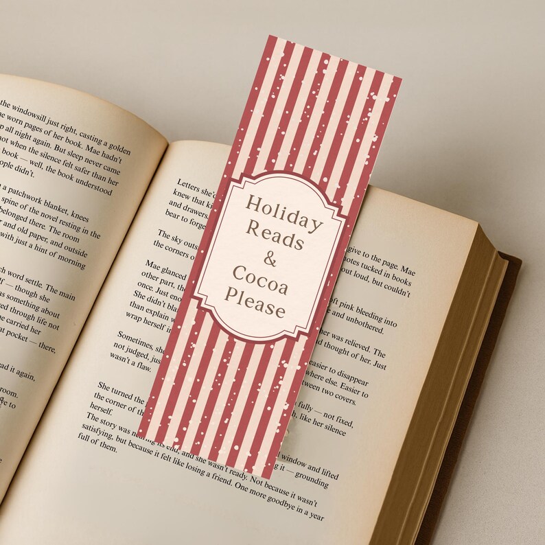 Printable Christmas Bookmarks, Holiday Bookmarks for Readers, Book Club ...