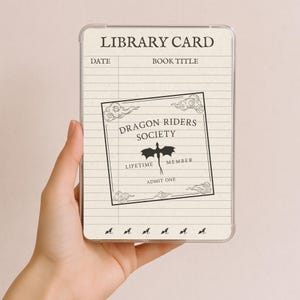 Bibliotheekkaart Kindle-inzetstuk, Fantasy Dragon Lovers, Ereader-hoesje, papieren invoeging Duidelijk Kindle-hoesje, boekaccessoires, afdrukbare Kindle-inzetstuk