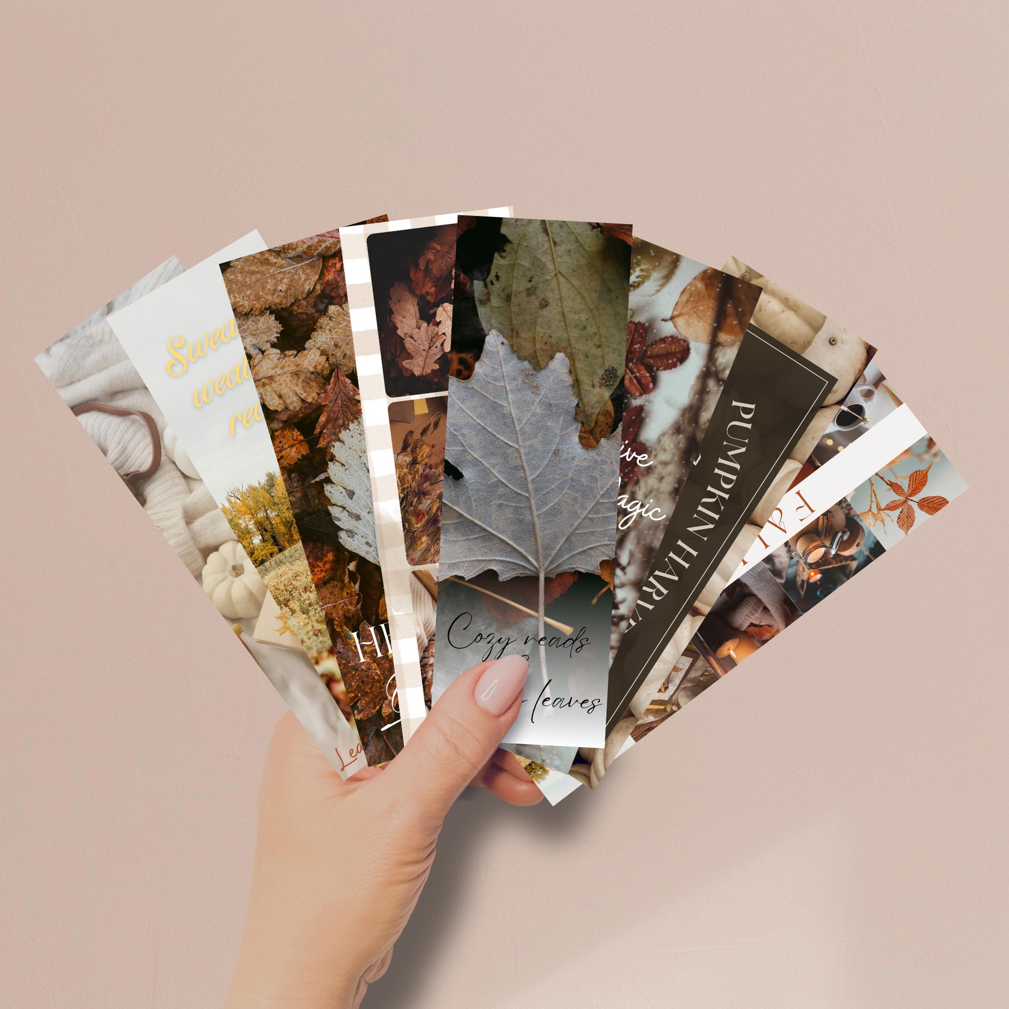 Set of 8 Fall Printable Bookmarks | Digital Download | Book Lovers ...
