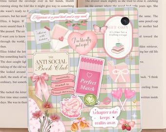 Coquette Kobo Insert for Clear Case | Romantic Printable for Bookish Girls | Preppy Girl | Anti Social Book Club |