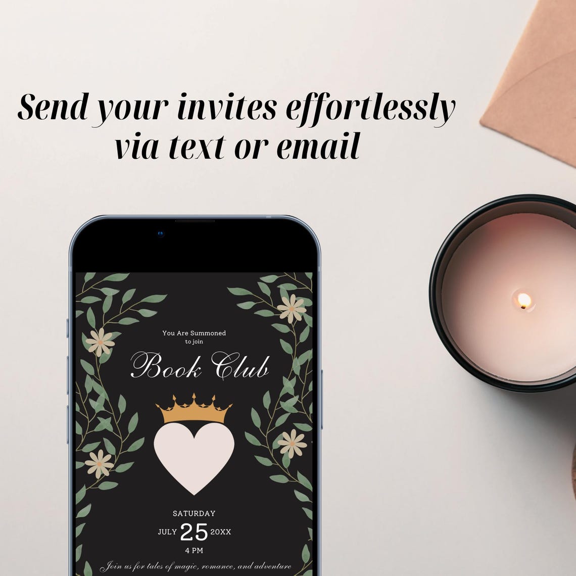 Editable Romantasy Book Club Invitation, Canva Template, Book Cover ...