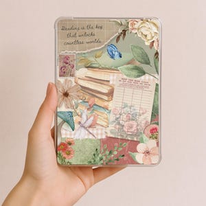 Cottagecore Kindle Insert for Clear Case, Printable, Paperwhite, Basic & Oasis, Floral Kindle Skin, E Reader Accessories, Bookish Sticker