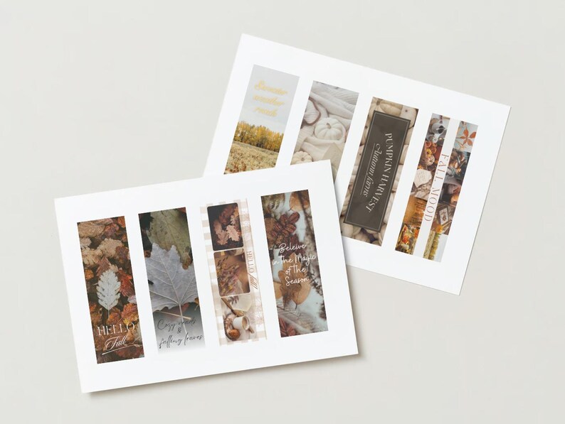 Set of 8 Fall Printable Bookmarks | Digital Download | Book Lovers ...