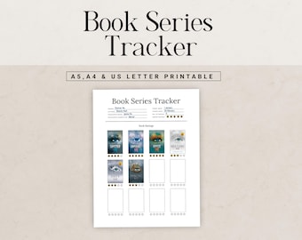 Printable Book Series Tracker, Reading Journal Page, Series Reading Log, Book Rating Tracker, Reading Planner Insert PDF