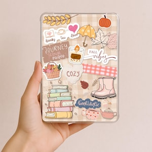 Cozy Autumn Kindle Insert for Clear Case, Fall Bookish Kindle Insert,  Printable Kindle Cover, Fall Reading Kindle Cover Art, Autumn sticker