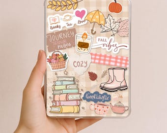 Cozy Autumn Kindle Insert for Clear Case, Fall Bookish Kindle Insert,  Printable Kindle Cover, Fall Reading Kindle Cover Art, Autumn sticker