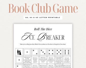 Historical Fiction Book Club Dice Game, Ice Breaker Questions for Readers, Literary Discussion Game, Reading Group Activity, Bookish Gift