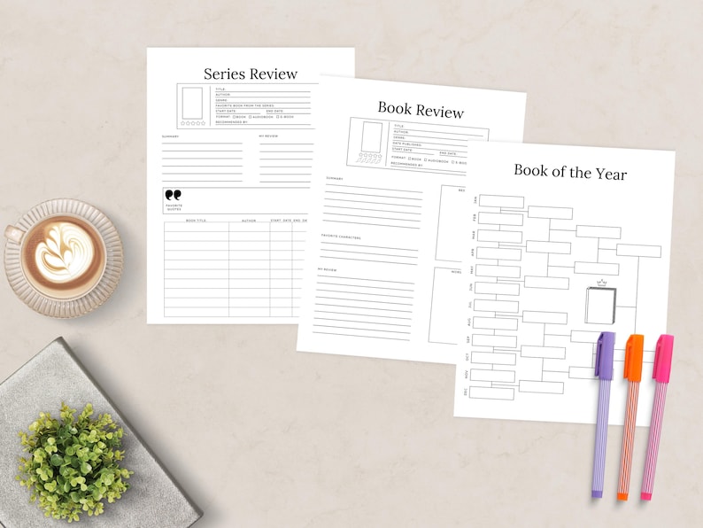 Reading Journal Printable, Book Tracker, Reviews & Reading Challenges ...