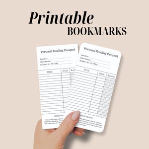 Druckbares persönliches Lesezeichen Lesezeichen | Lese-Tracker | Vintage Bibliothek Karte | Lesedaten-Aufzeichnung | Lesetagebuch | Buchbesprechung |