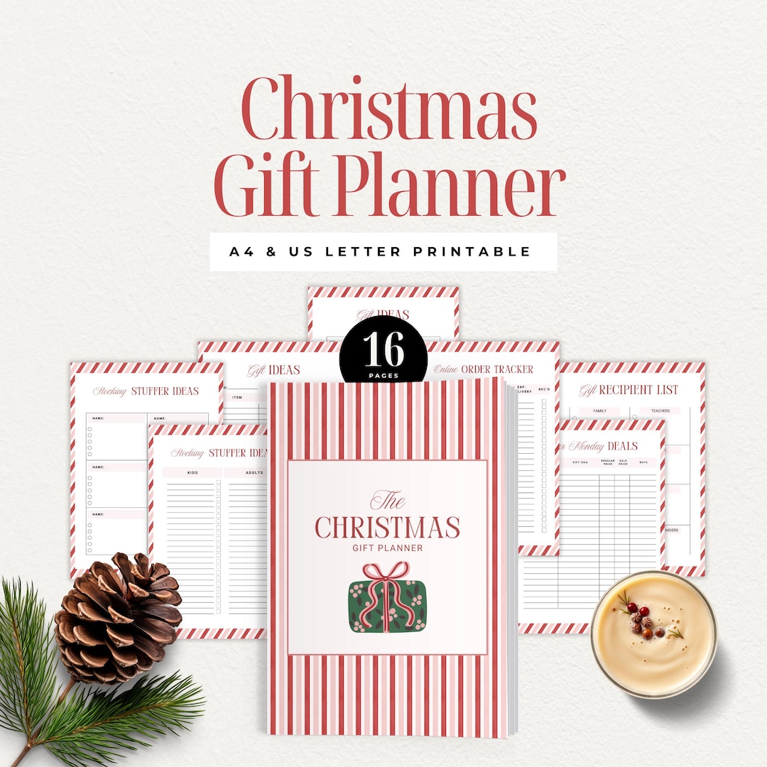 Christmas Gift Planner, Printable Holiday Gift List & Budget Tracker ...