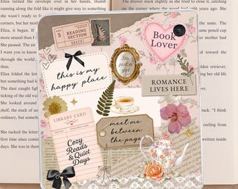 Pretty Kobo Libra Insert | Girly Pink Cottagecore Ereader Case Insert | Instant Download