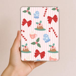 Insert Kindle de Noël douillet pour étui transparent, Insert Kindle de Noël collage livresque, couverture Kindle à imprimer, pochette Kindle pour lecture douillette