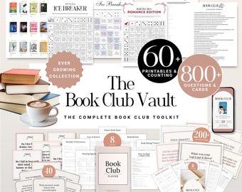 Printable Book Club Bundle | Games, Planners and Discussion Cards | Instant Download PDF